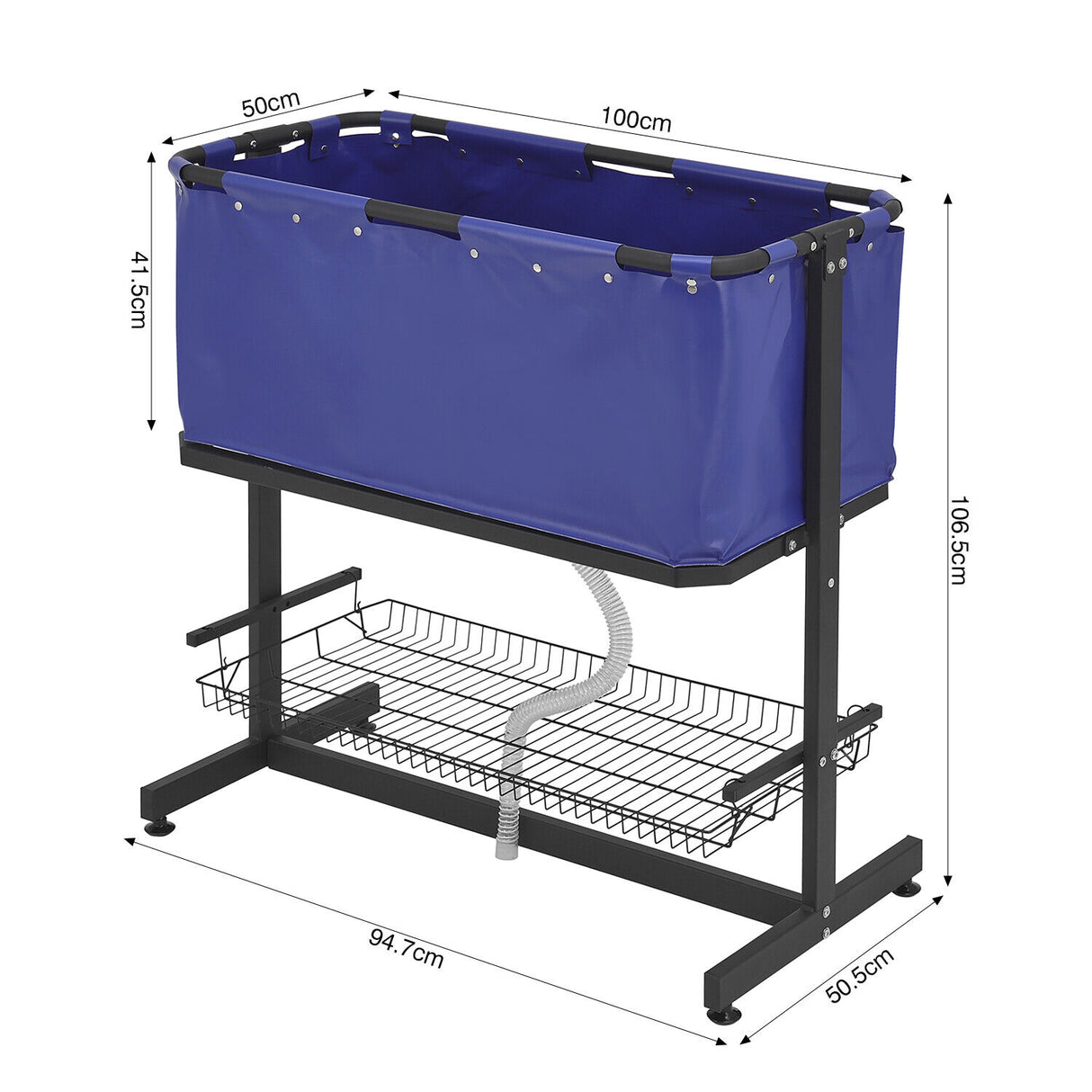 Hundebadewanne blau 101 x 50 x 105cm