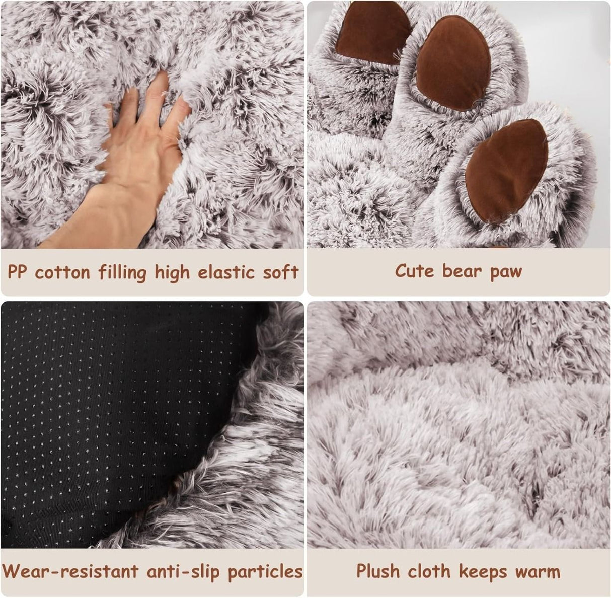 Topmast Luxe Hundekissen - Pfotenform -Farbe Taube