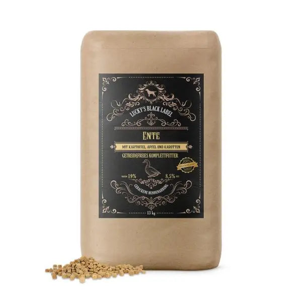 Lucky's Black Label Ente ofengebacken getreidefrei Mypuppystore