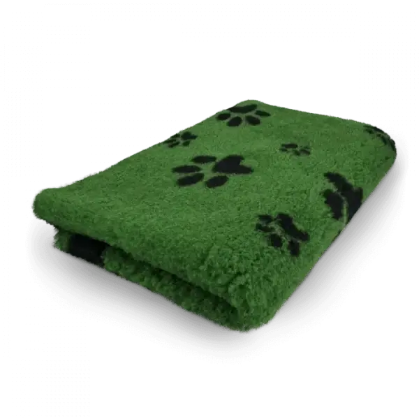 Vetbed | Hundedecke grün mit schwarzen Pfoten - Anti - Rutsch - Mypuppystore #