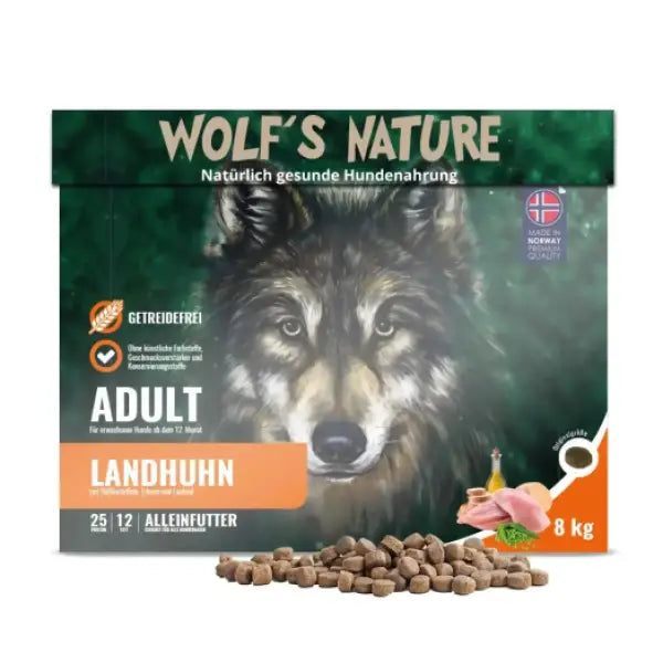 Wolf's Nature Adult Landhuhn | Trockenfutter - Hundefutter
