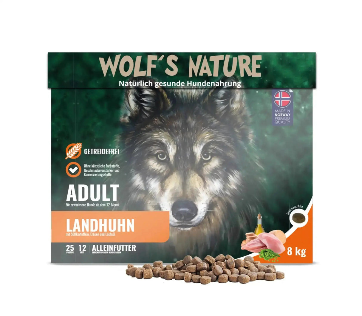 Wolf's Nature Adult Landhuhn | Trockenfutter - Hundefutter