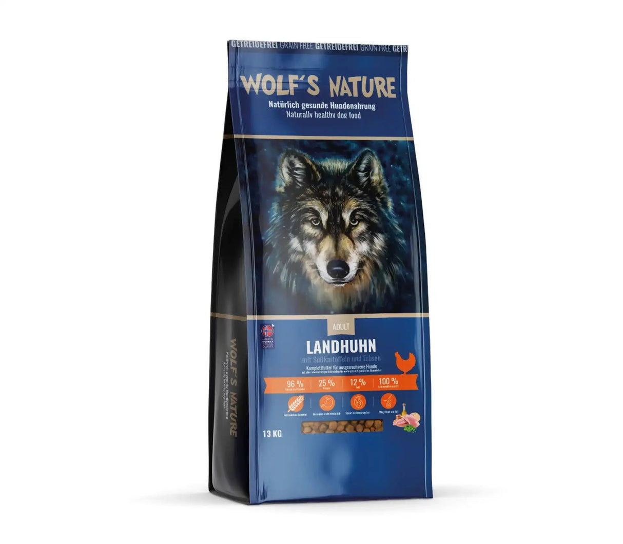 Wolf's Nature Adult Landhuhn | Trockenfutter - Hundefutter