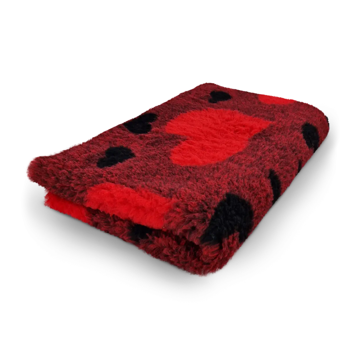 Hundedecke mit roten Herzen