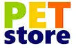 Das Bild zeigt das Logo für einen Laden namens 'pet store', wobei jeder Buchstabe in unterschiedlichen Farben dargestellt wird: 'p' und 'e' sind grün, 't' ist orange und 'store' ist dunkelblau.