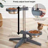Topmast verstellbarer Futter- und Trinkständer mit 2 Edelstahlschalen 16 cm