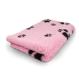 Vetbed | Hundedecke rosa mit schwarzen Pfoten - Anti - Rutsch - Mypuppystore #